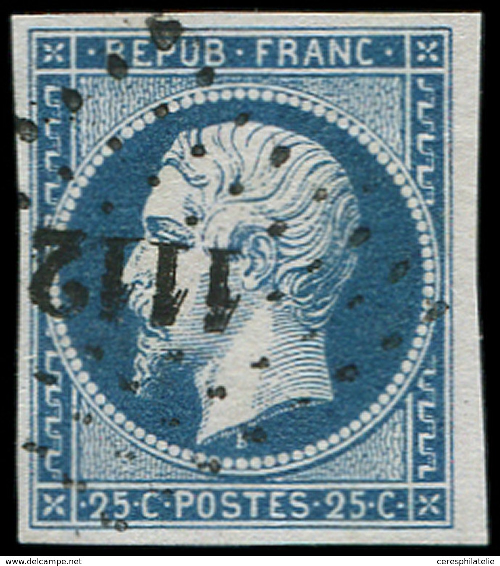 PRESIDENCE - 10   25c. Bleu, Obl. PC 1112, Frappe TTB - 1852 Louis-Napoleon