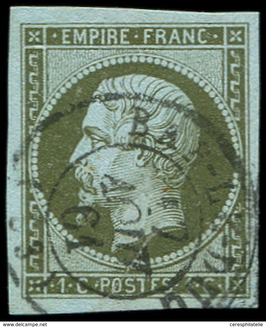 EMPIRE NON DENTELE - 11    1c. Olive, Obl. Càd T15 BAR-LE-DUC 17/11/61, Frappe TTB - 1853-1860 Napoleon III