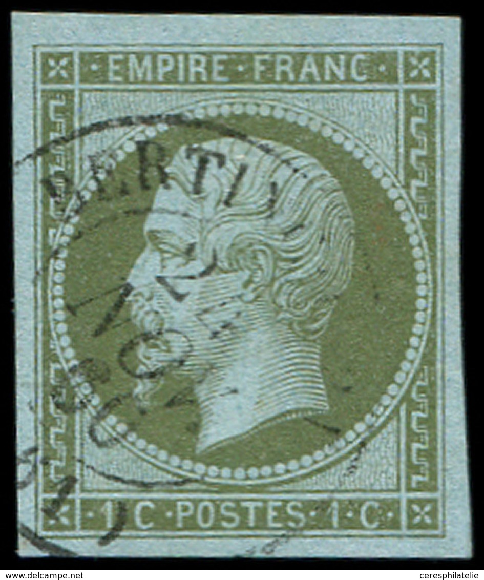 EMPIRE NON DENTELE - 11    1c. Olive, Obl. Càd T15 BERTIN(COURT) 24/11/60, TB/TTB. C - 1853-1860 Napoléon III