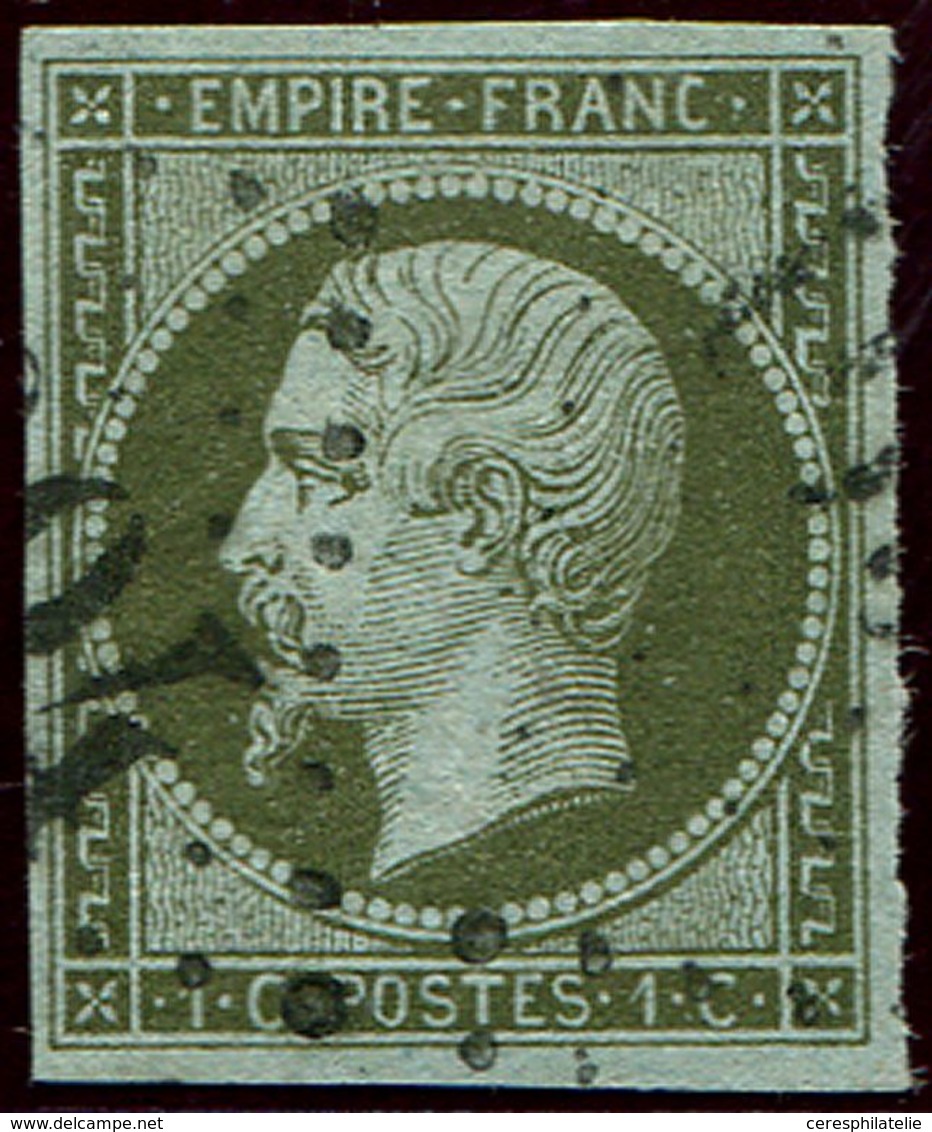 EMPIRE NON DENTELE - 11    1c. Olive, Oblitéré GC, TB - 1853-1860 Napoleon III