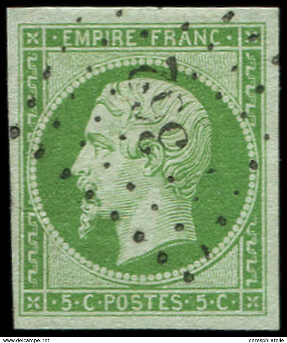 EMPIRE NON DENTELE - 12    5c. Vert, Obl. PC 362, Frappe Superbe - 1853-1860 Napoléon III