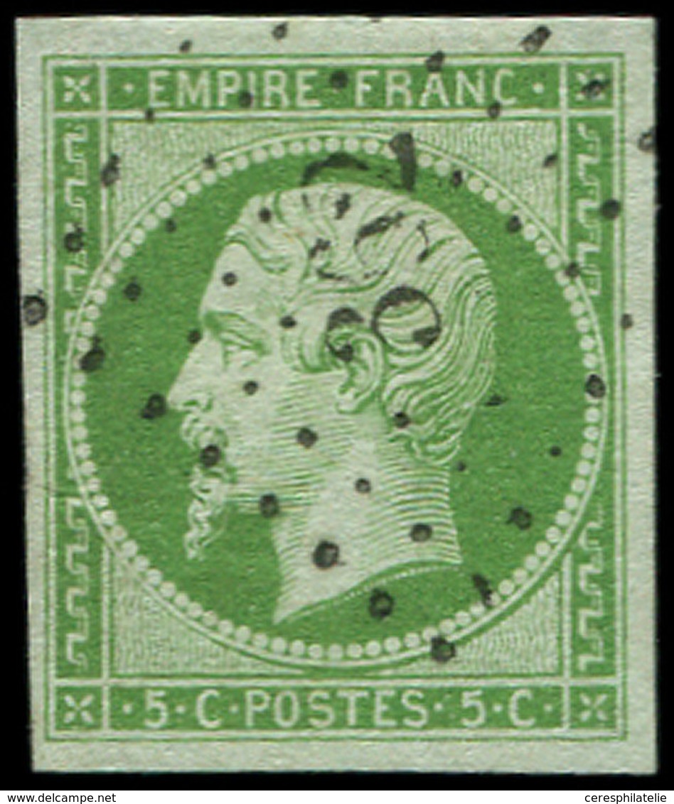 EMPIRE NON DENTELE - 12    5c. Vert, Obl. PC 362, Frappe Superbe - 1853-1860 Napoleon III