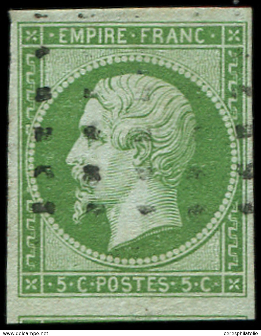 EMPIRE NON DENTELE - 12    5c. Vert, Obl. GROS POINTS, Frappe Légère, TB - 1853-1860 Napoleon III