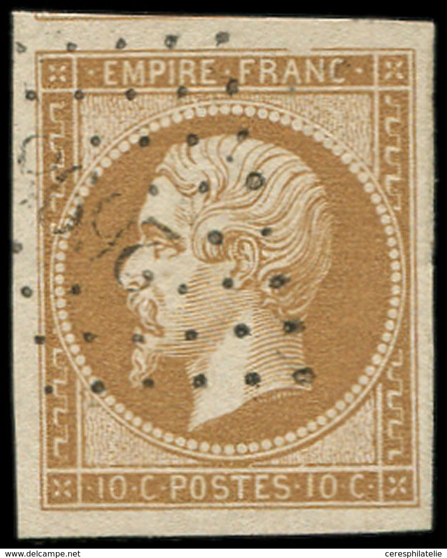 EMPIRE NON DENTELE - 13Ac 10c. Bistre-brun, T I, Obl. PC, TTB - 1853-1860 Napoléon III