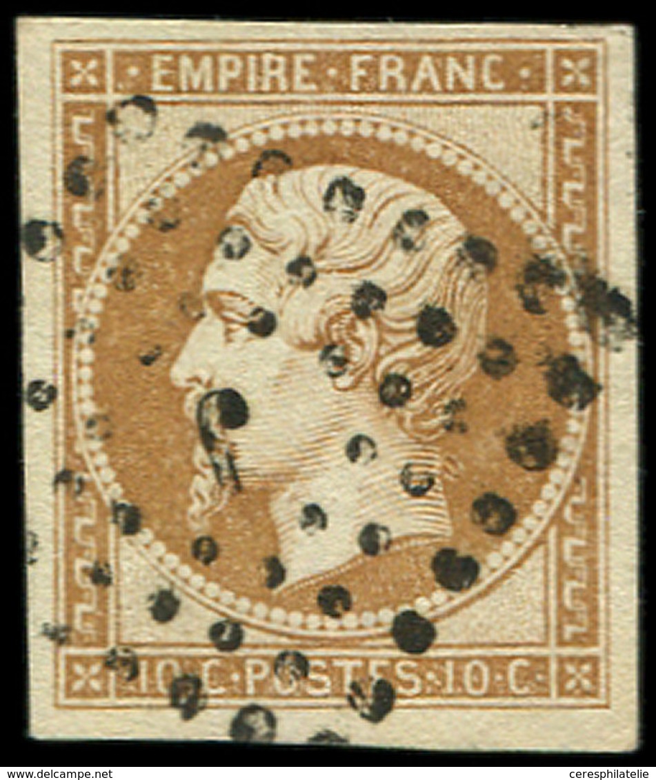 EMPIRE NON DENTELE - 13B  10c. Brun Clair, T II, Obl. Los. J, TB/TTB - 1853-1860 Napoléon III