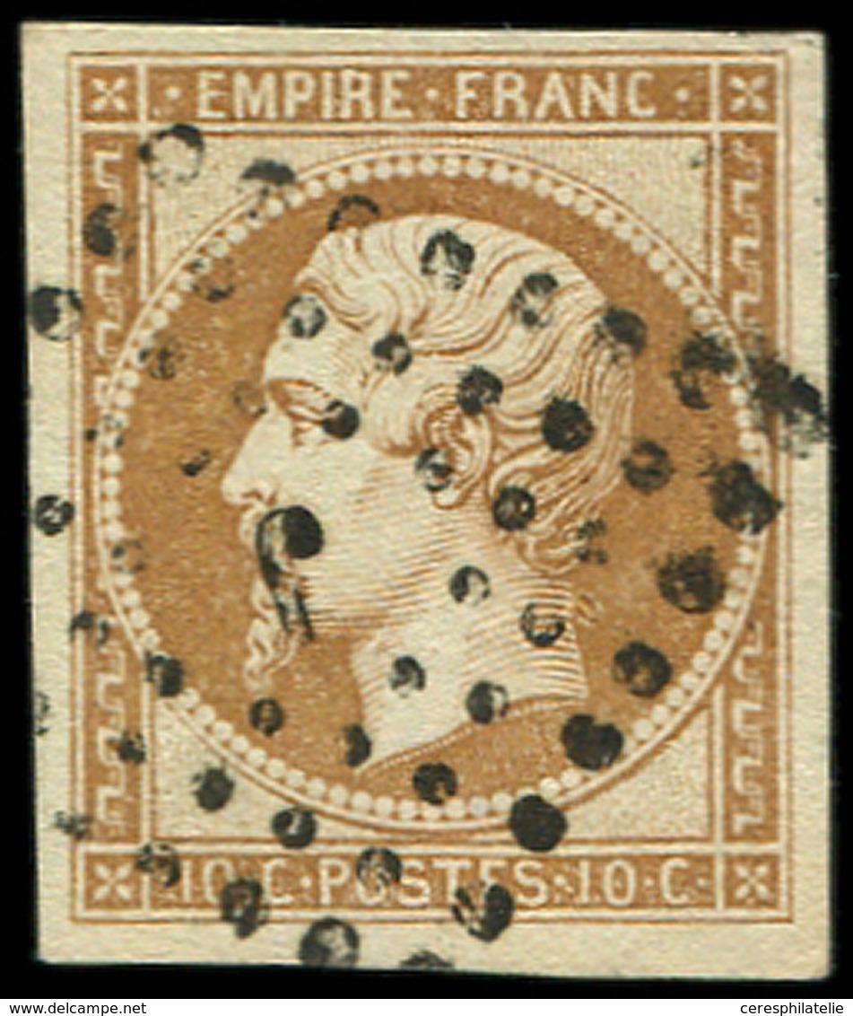 EMPIRE NON DENTELE - 13B  10c. Brun Clair, T II, Obl. Los. J, TB/TTB - 1853-1860 Napoleon III