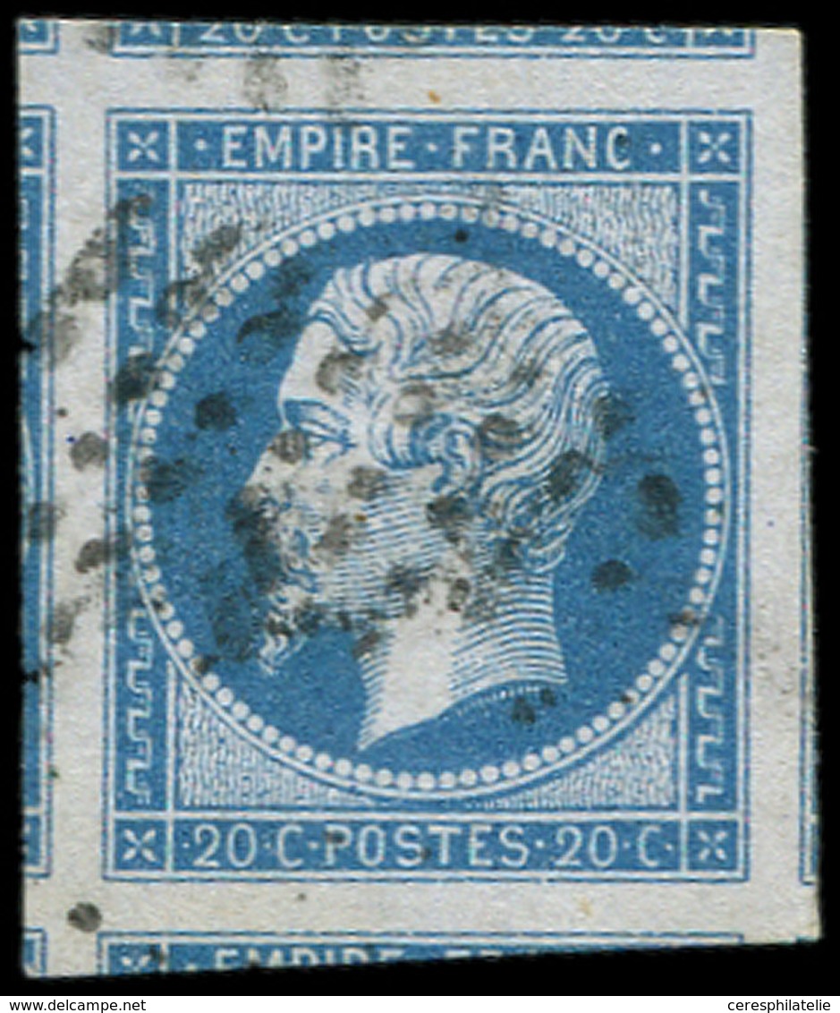 EMPIRE NON DENTELE - 14Aa 20c. Bleu, 7 Voisins, Obl., Superbe - 1853-1860 Napoleon III