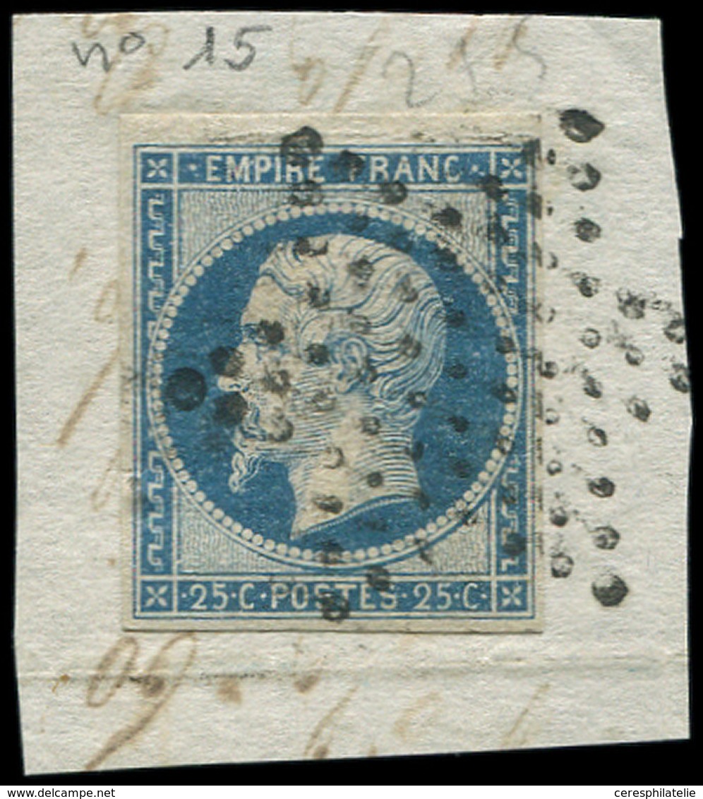EMPIRE NON DENTELE - 15   25c. Bleu, Oblitéré ETOILE S. Fragt, TB - 1853-1860 Napoléon III