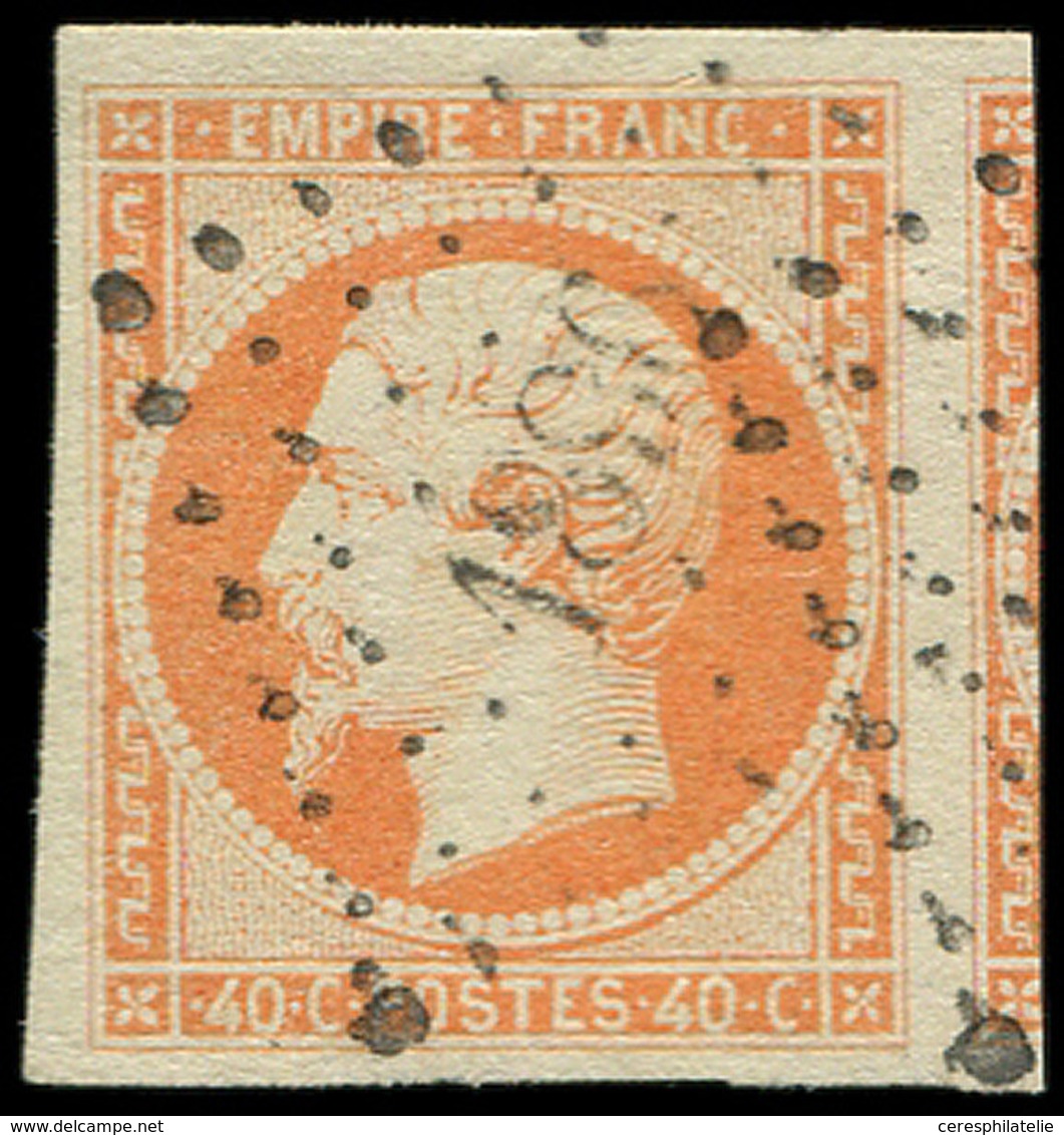 EMPIRE NON DENTELE - 16   40c. Orange, Voisin à Droite, Obl. PC 1896, Superbe - 1853-1860 Napoleon III