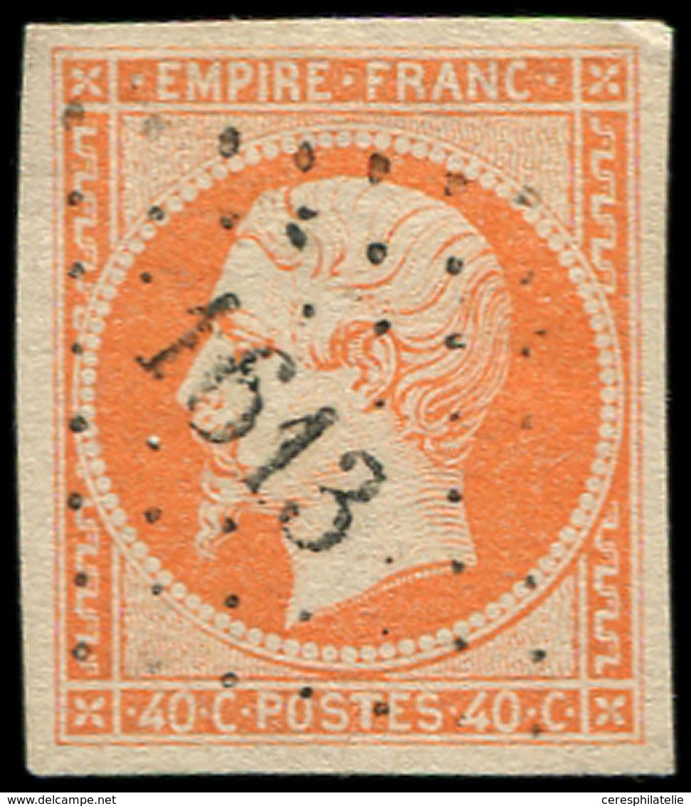 EMPIRE NON DENTELE - 16   40c. Orange, Obl. PC 1613, Frappe Superbe, TTB - 1853-1860 Napoleon III
