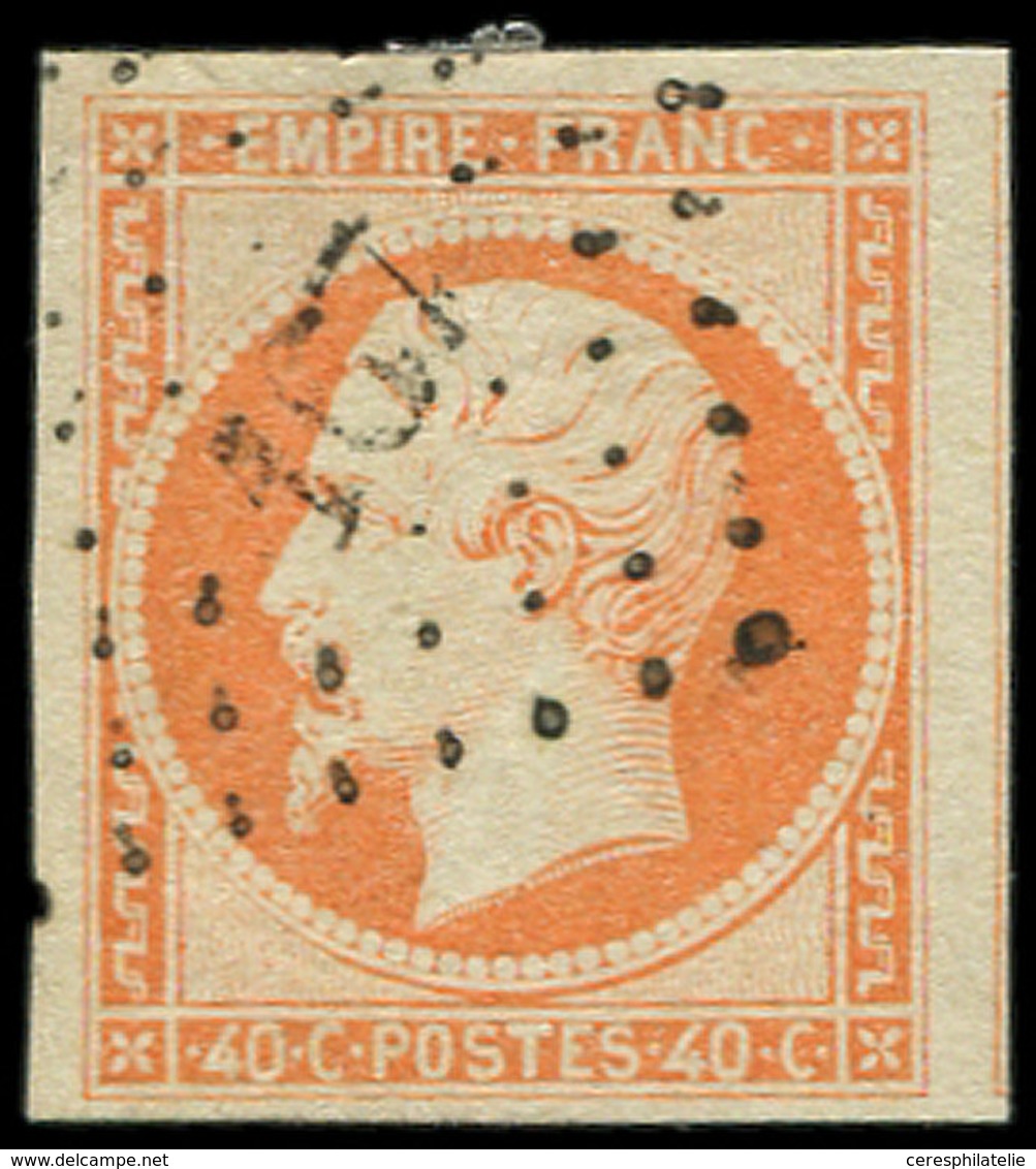 EMPIRE NON DENTELE - 16b  40c. Orange Sur Paille, Obl. PC 167, TTB - 1853-1860 Napoleon III