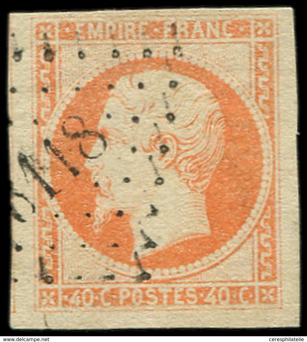 EMPIRE NON DENTELE - 16j  40c. Orange Pâle, Obl. PC 3118, Superbe - 1853-1860 Napoleon III