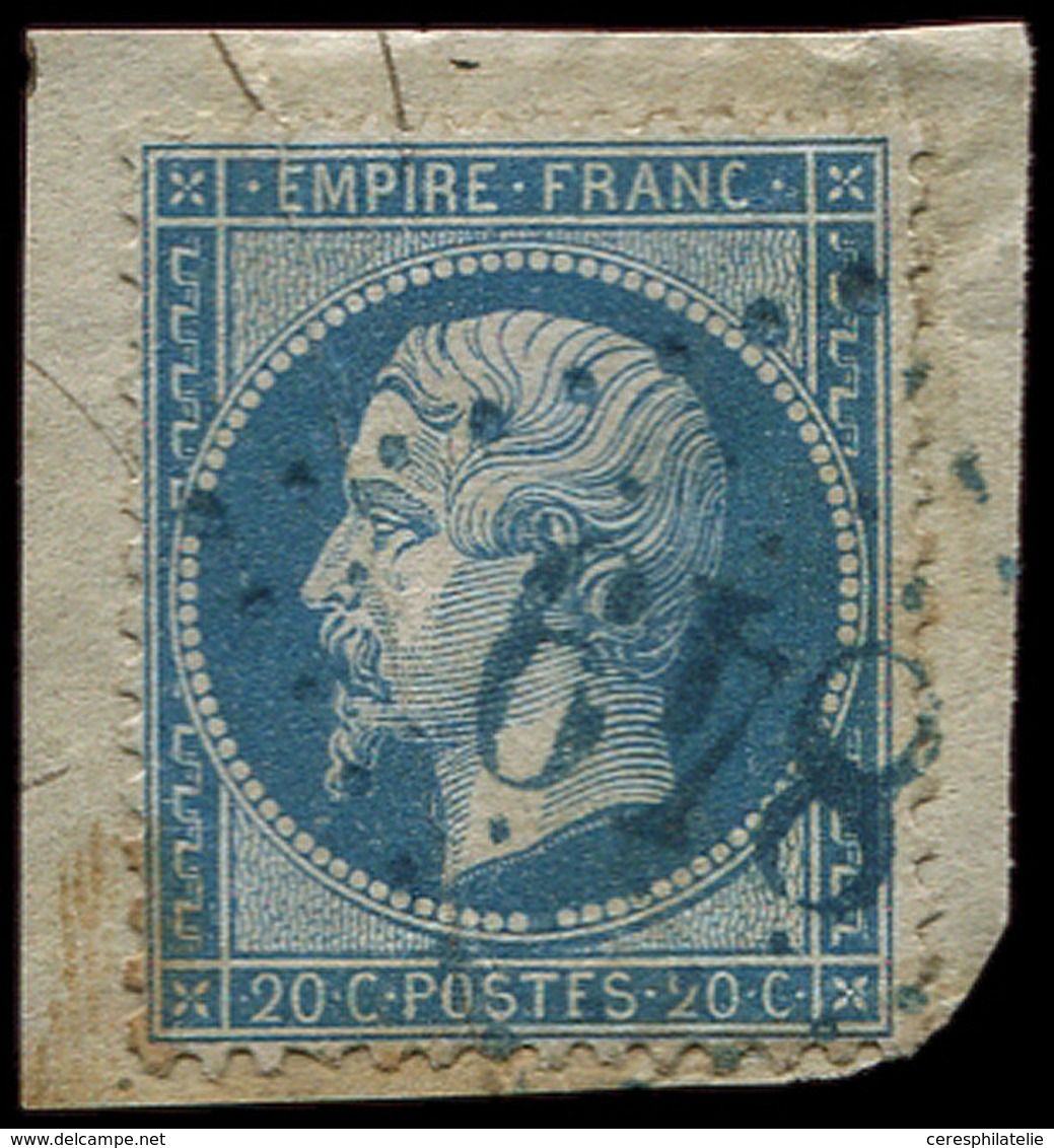 EMPIRE DENTELE - 22   20c. Bleu, Obl. GC 848 (Chambois 59) En BLEU S. Fragt, TB - 1862 Napoleon III