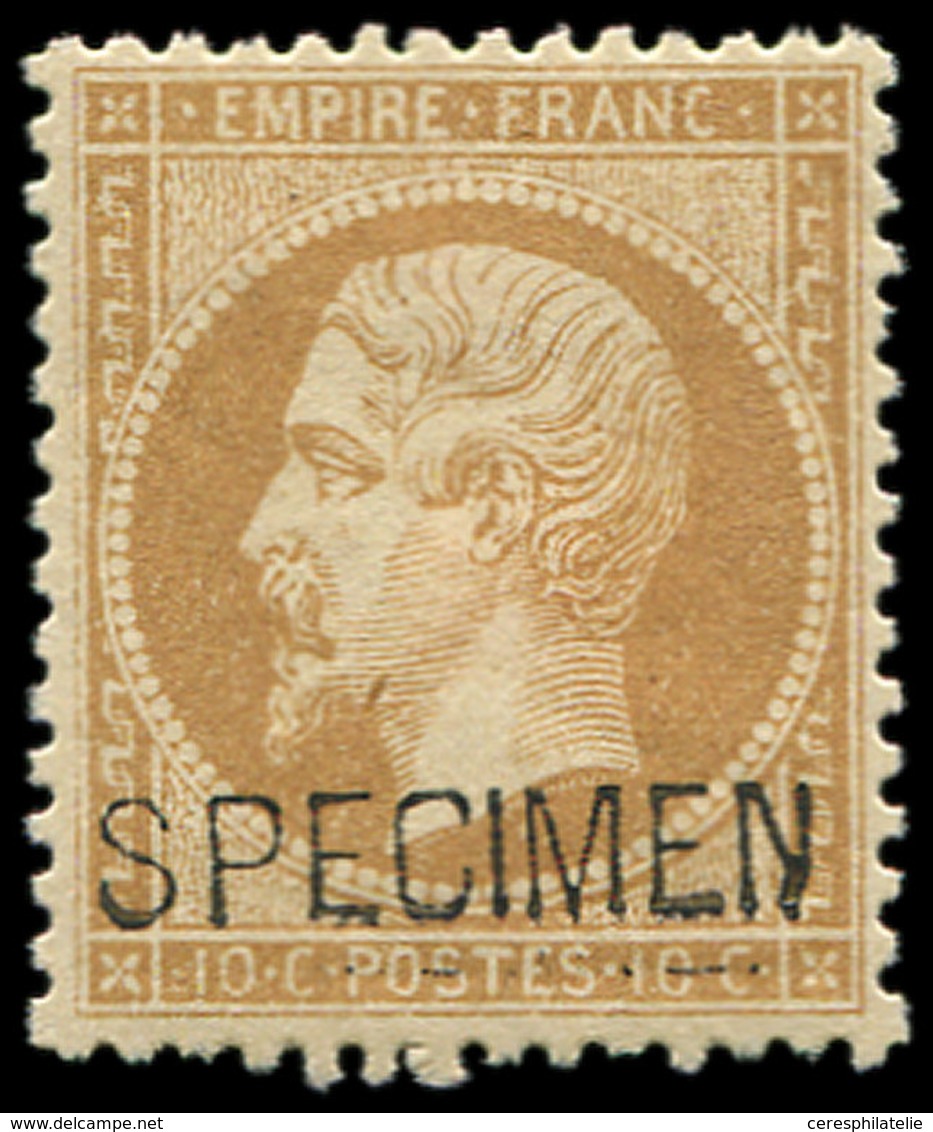 * EMPIRE DENTELE - S21  10c. Bistre, Surch. SPECIMEN, TB - 1862 Napoléon III