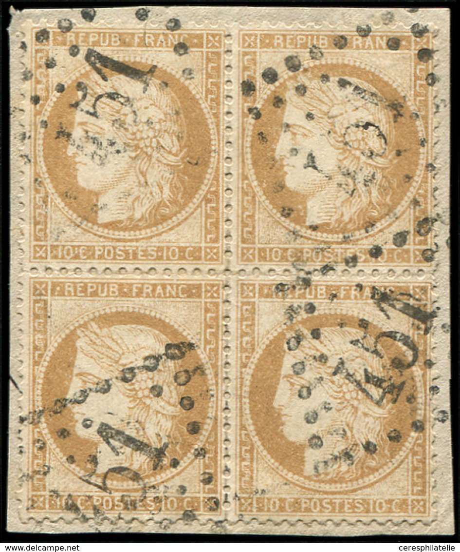 SIEGE DE PARIS - 36   10c. Bistre-jaune, BLOC De 4 Obl. GC 451 Sur Fragt, TB - 1870 Siège De Paris