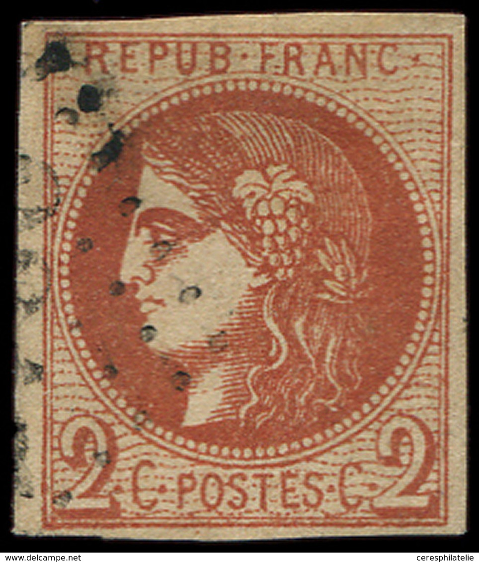 EMISSION DE BORDEAUX - 40Ba  2c. Rouge BRIQUE, R II, Obl., TB. C - 1870 Bordeaux Printing
