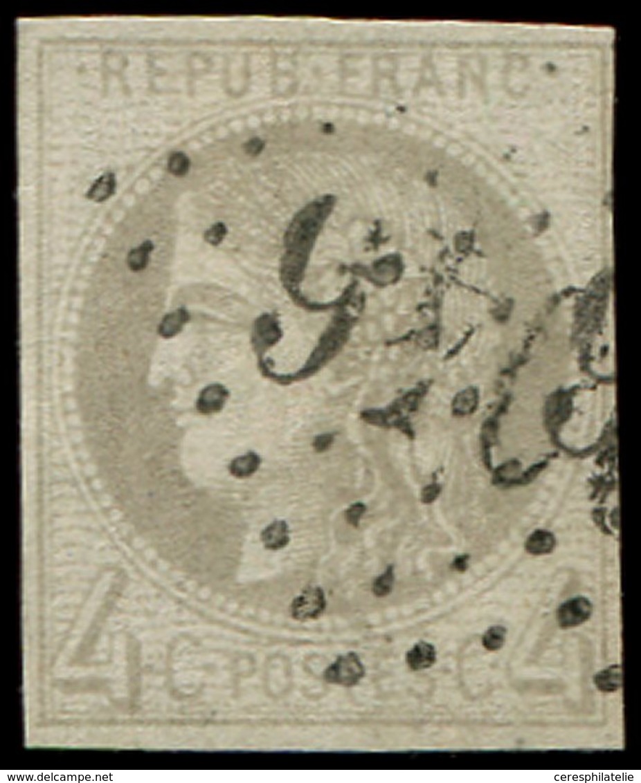 EMISSION DE BORDEAUX - 41B   4c. Gris, R II, Oblitéré GC, TB. Br - 1870 Emisión De Bordeaux