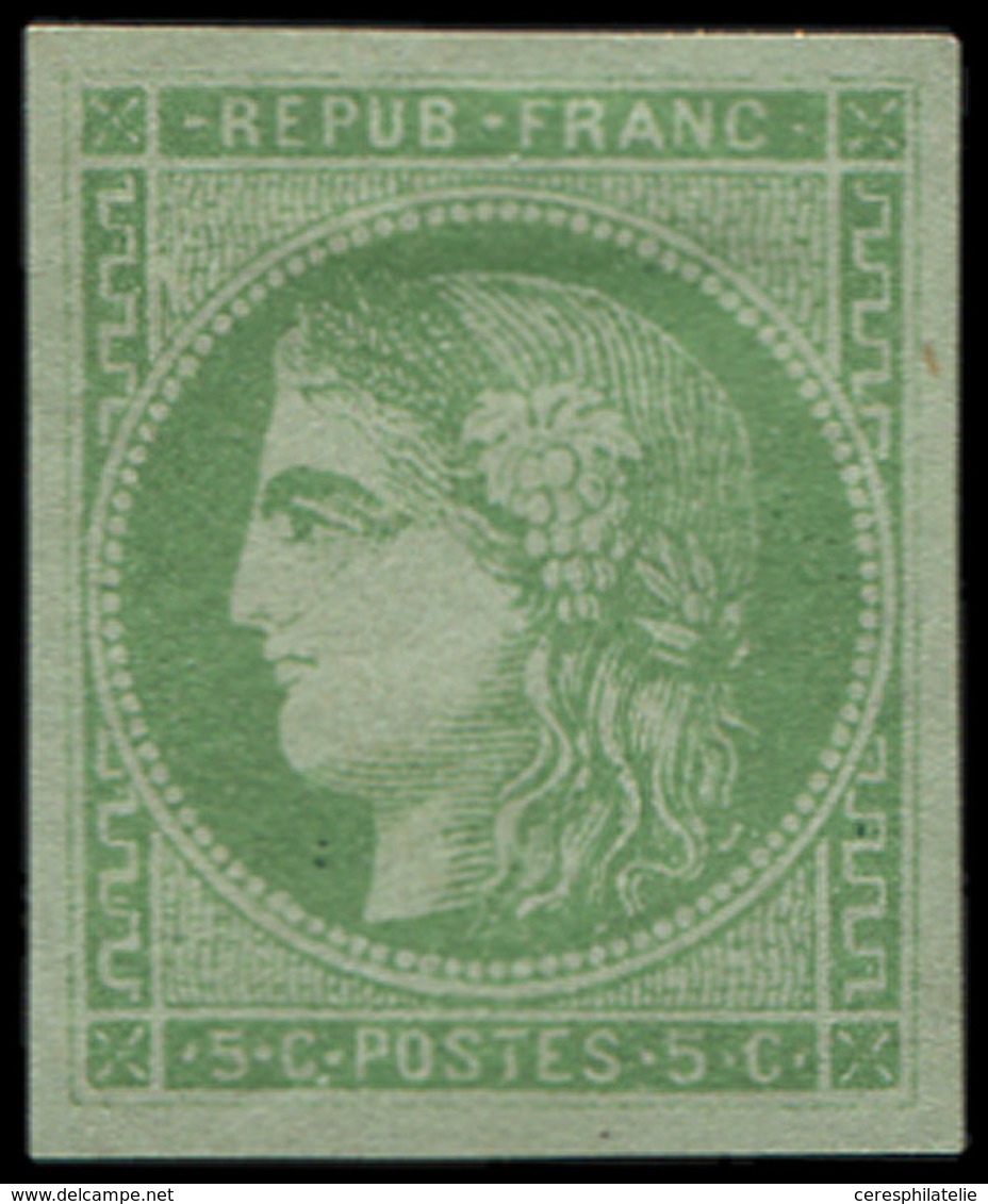 * EMISSION DE BORDEAUX - 42B   5c. Vert Jaune, R II, 3e état, TB - 1870 Bordeaux Printing