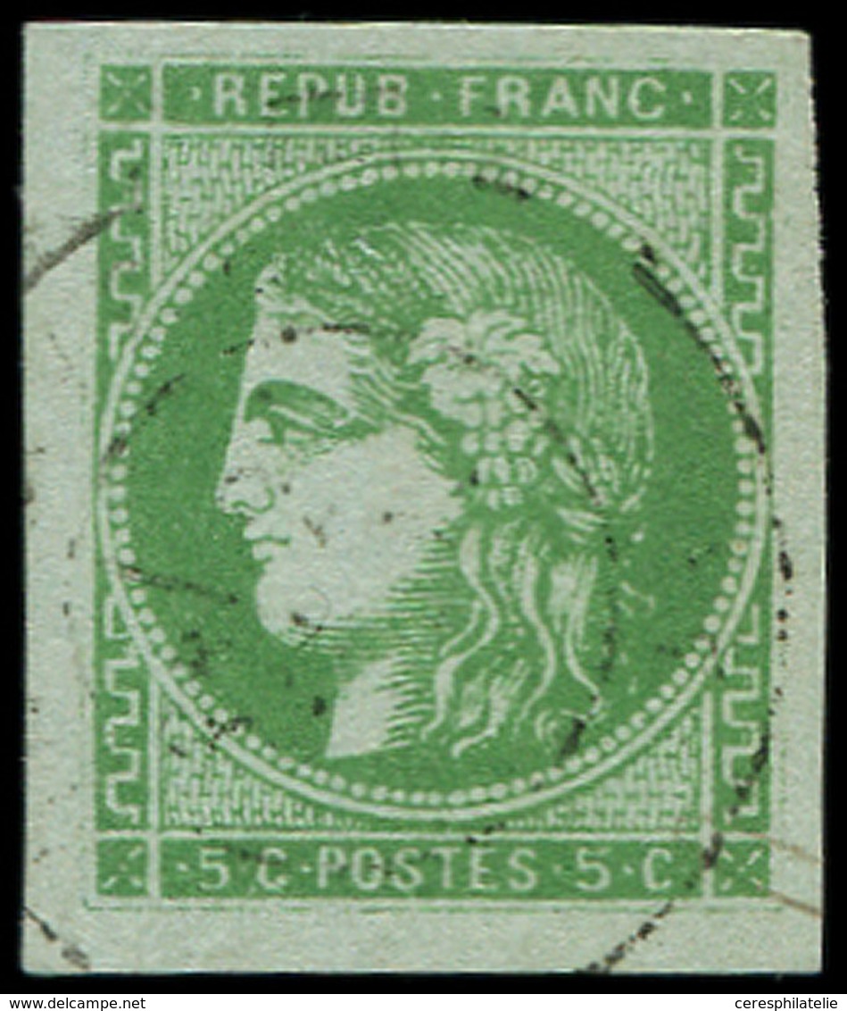 EMISSION DE BORDEAUX - 42B   5c. Vert-jaune, R II, Grandes Marges, Oblitéré Càd T17, TB - 1870 Bordeaux Printing