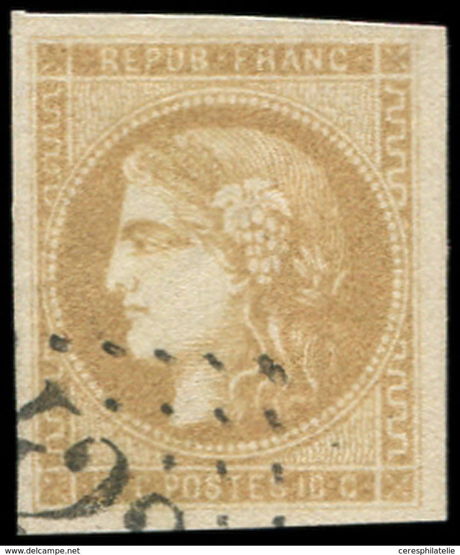 EMISSION DE BORDEAUX - 43A  10c. Bistre, R I, Obl. GC, Effigie Dégagée, Frappe Superbe, TTB - 1870 Bordeaux Printing