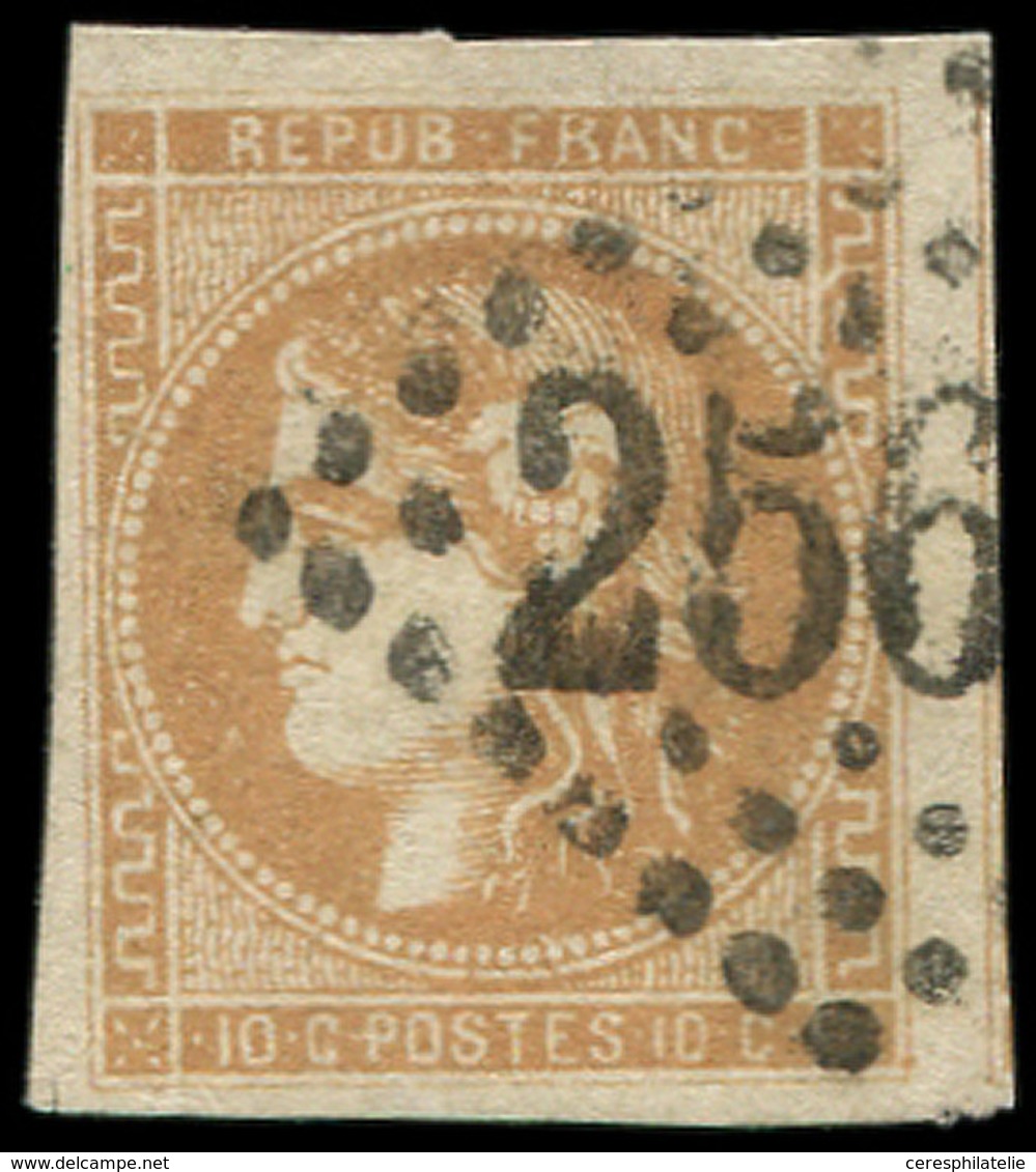 EMISSION DE BORDEAUX - 43Aa 10c. Brun Clair, R I, Obl. GC, TB - 1870 Emisión De Bordeaux