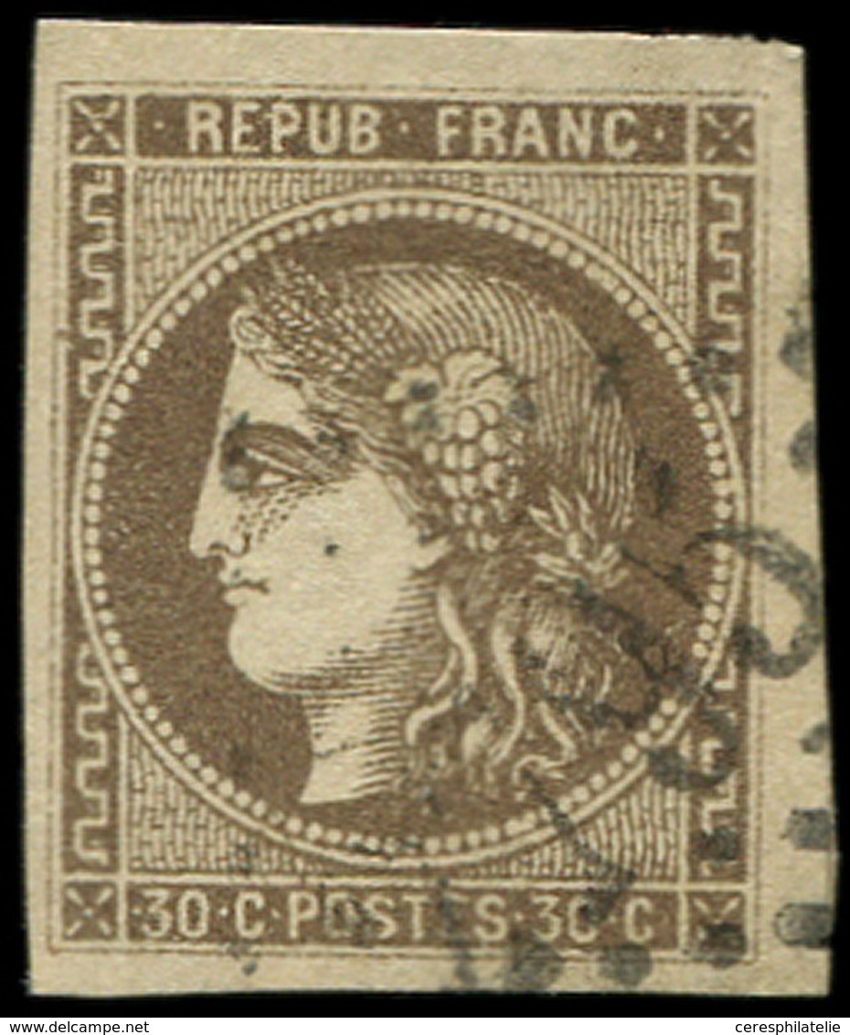 EMISSION DE BORDEAUX - 47   30c. Brun, Marges énormes, Obl. GC, TTB - 1870 Bordeaux Printing