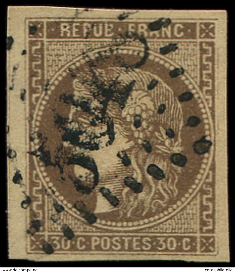 EMISSION DE BORDEAUX - 47   30c. Brun, Oblitéré GC, TB. J - 1870 Emisión De Bordeaux