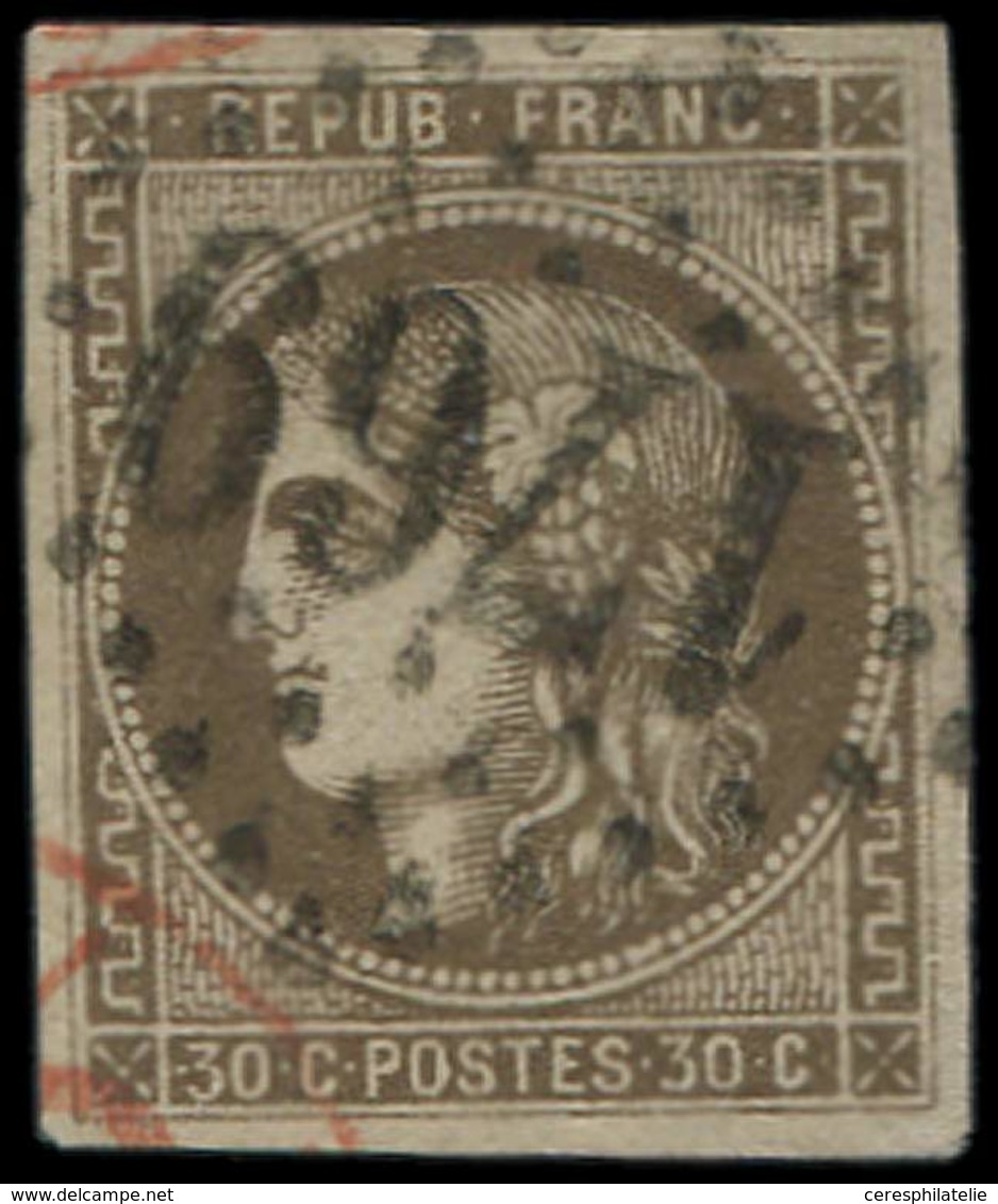 EMISSION DE BORDEAUX - 47d  30c. Brun Foncé, Oblitéré GC 1769, TB - 1870 Bordeaux Printing