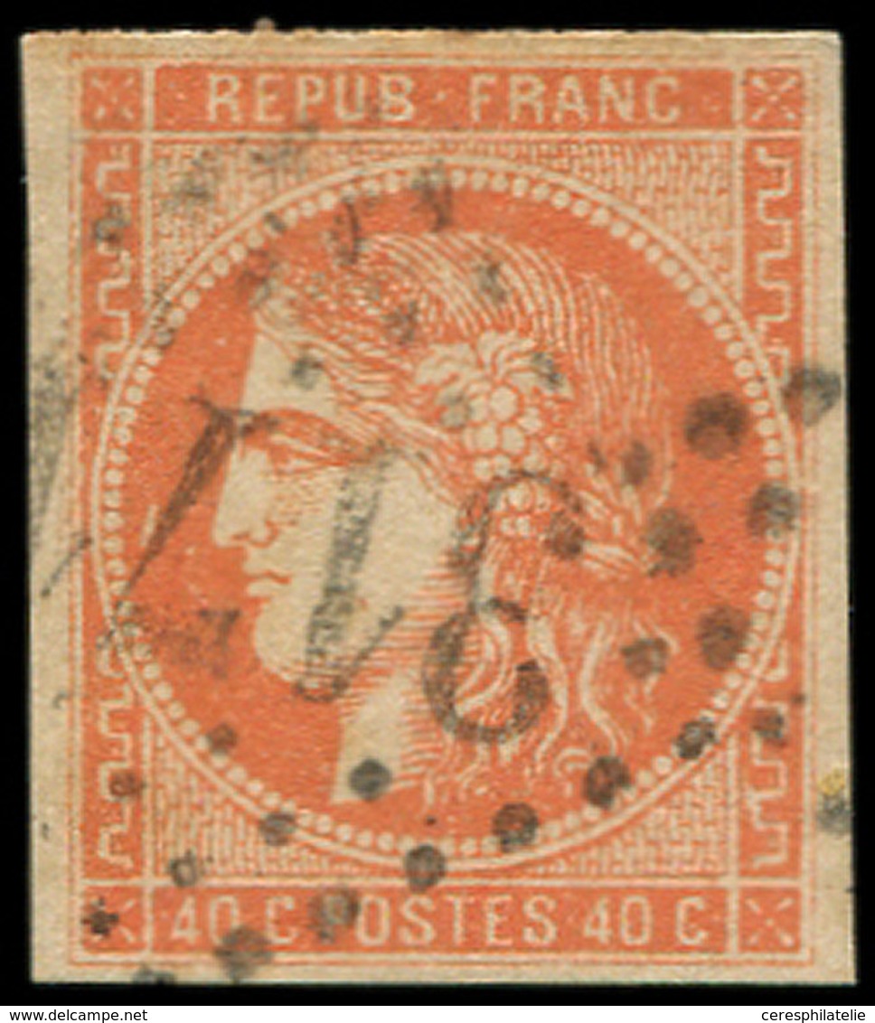 EMISSION DE BORDEAUX - 48   40c. Orange, Obl. GC 3171 De ROCHEFORT, TB - 1870 Emisión De Bordeaux