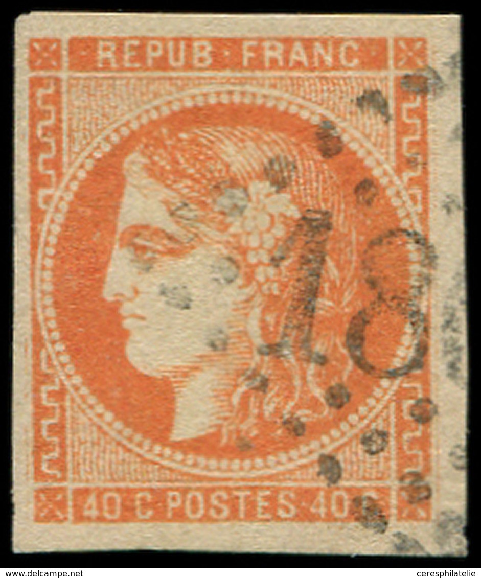 EMISSION DE BORDEAUX - 48   40c. Orange, Obl. GC, Infime Point Clair, Aspect TTB - 1870 Bordeaux Printing