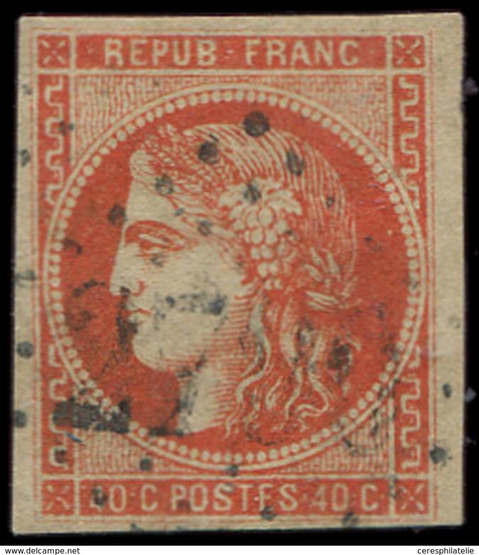 EMISSION DE BORDEAUX - 48d  40c. ROUGE SANG, Oblitéré GC, Belle Nuance, TB - 1870 Emisión De Bordeaux