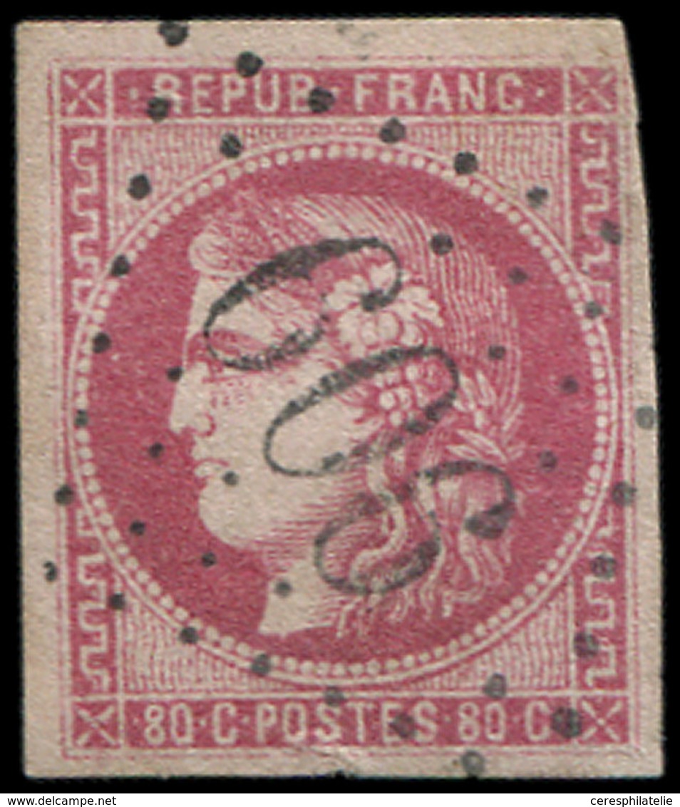 EMISSION DE BORDEAUX - 49   80c. Rose, Oblitéré GC, TB - 1870 Emisión De Bordeaux