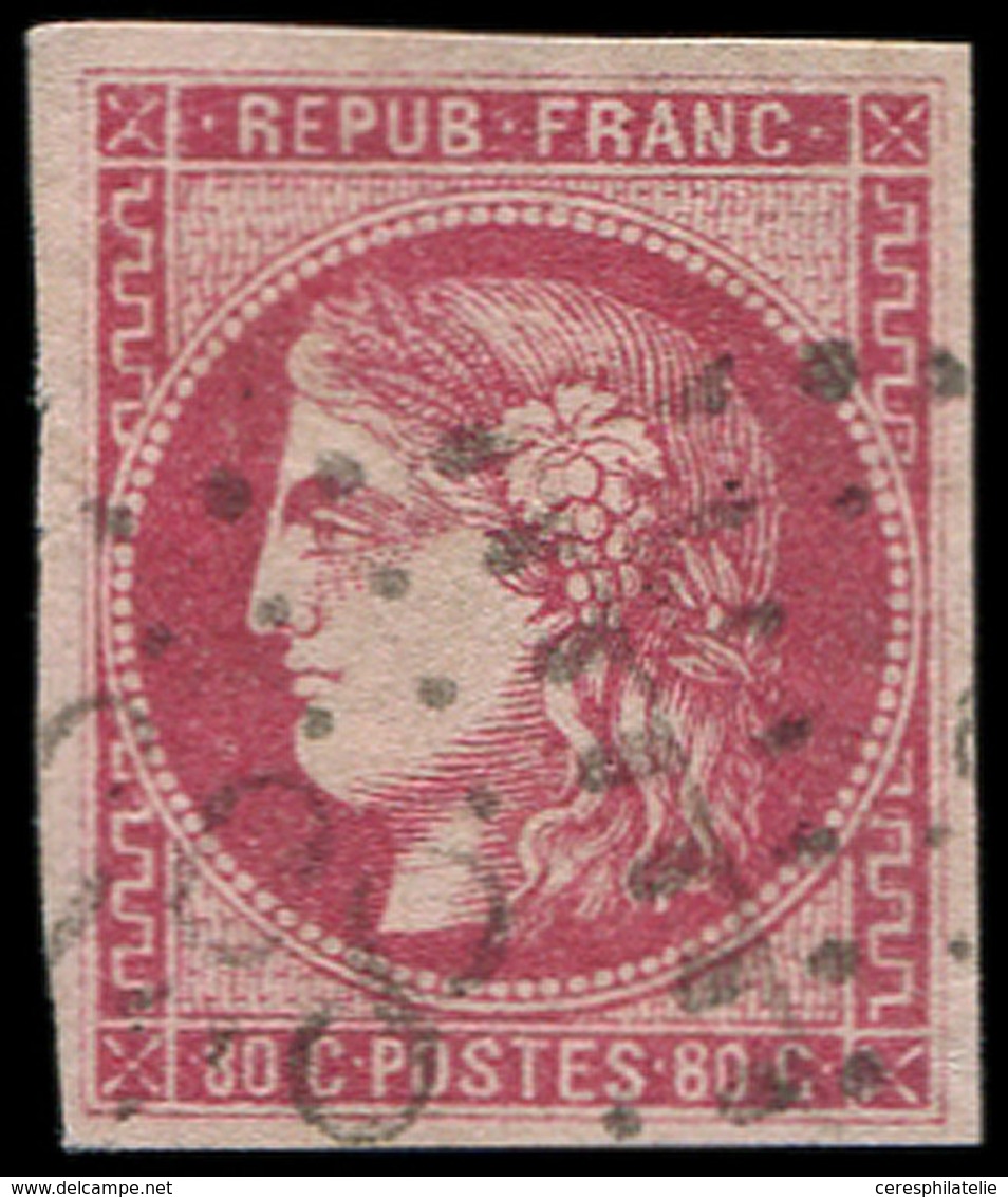 EMISSION DE BORDEAUX - 49   80c. Rose, Oblitéré GC, TB. C - 1870 Emission De Bordeaux