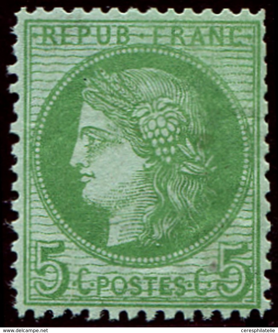 * CERES DENTELE - 53    5c. Vert-jaune Sur Azuré, Qqs Dents Un Peu élimées, Aspect TB - 1871-1875 Cérès