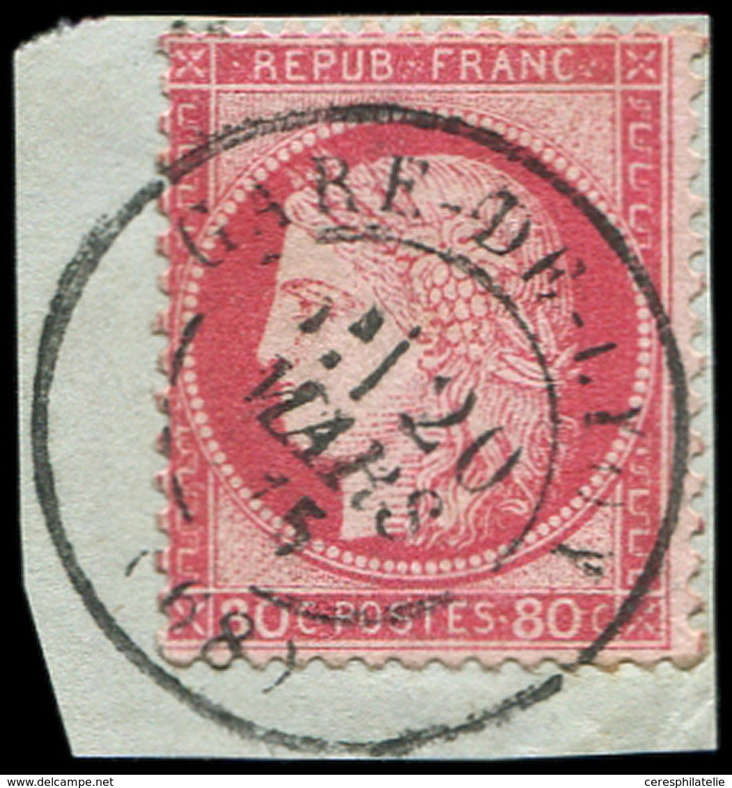 CERES DENTELE - 57   80c. Rose, Obl. Càd T17 GARE DE LYON 20/3/75 S. Fragt, Frappe Superbe - 1871-1875 Ceres