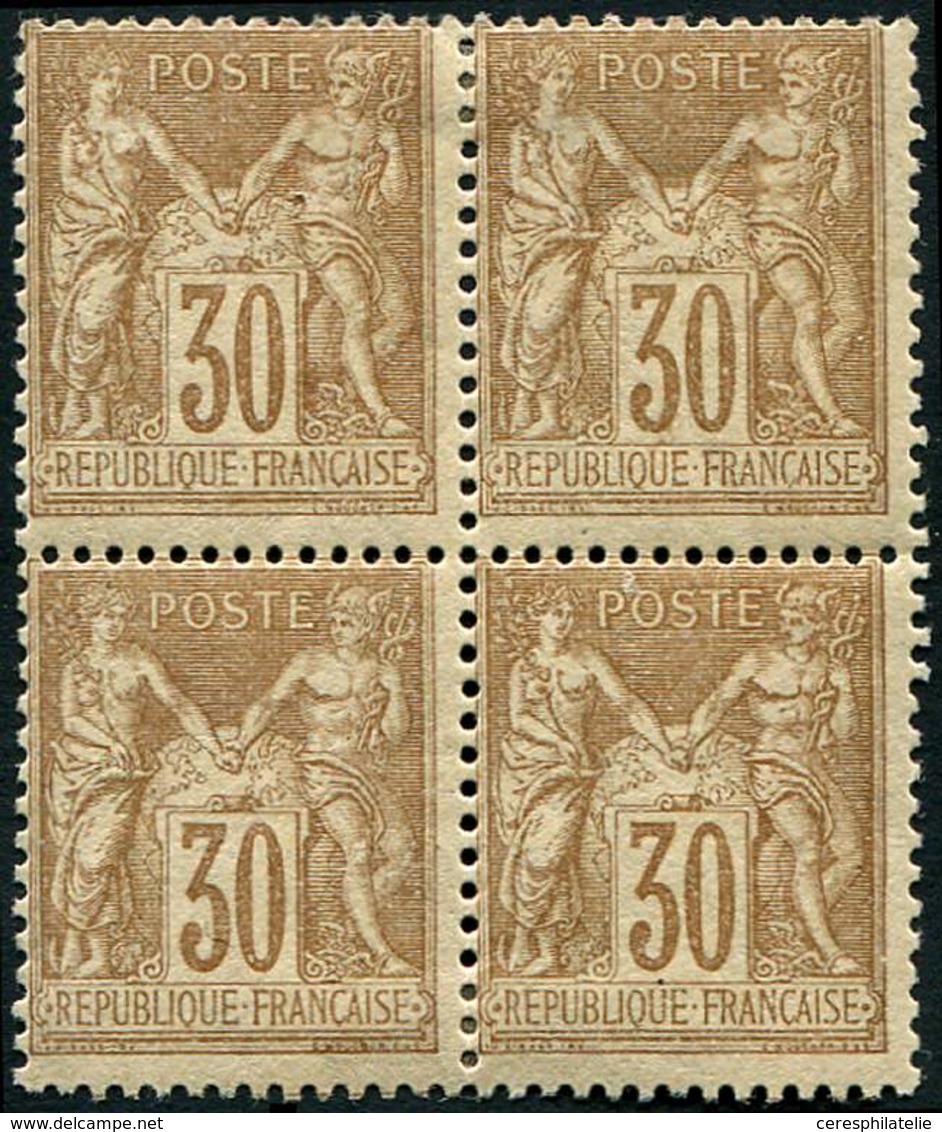 * TYPE SAGE - 80   30c. Brun Jaune, BLOC De 4 Décentré, TB. C - 1876-1878 Sage (Type I)