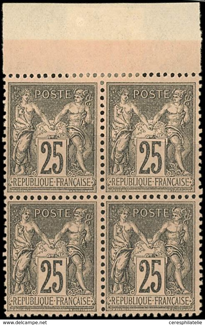 ** TYPE SAGE - 97   25c. Noir Sur Rose, BLOC De 4 Bdf, Superbe - 1876-1878 Sage (Type I)