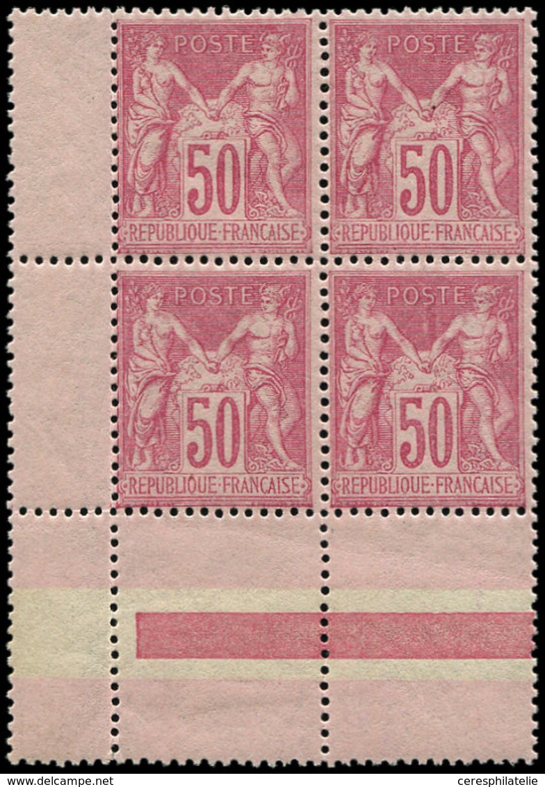 ** TYPE SAGE - 104  50c. Rose, BLOC De 4 Cdf, TTB. J - 1876-1878 Sage (Type I)