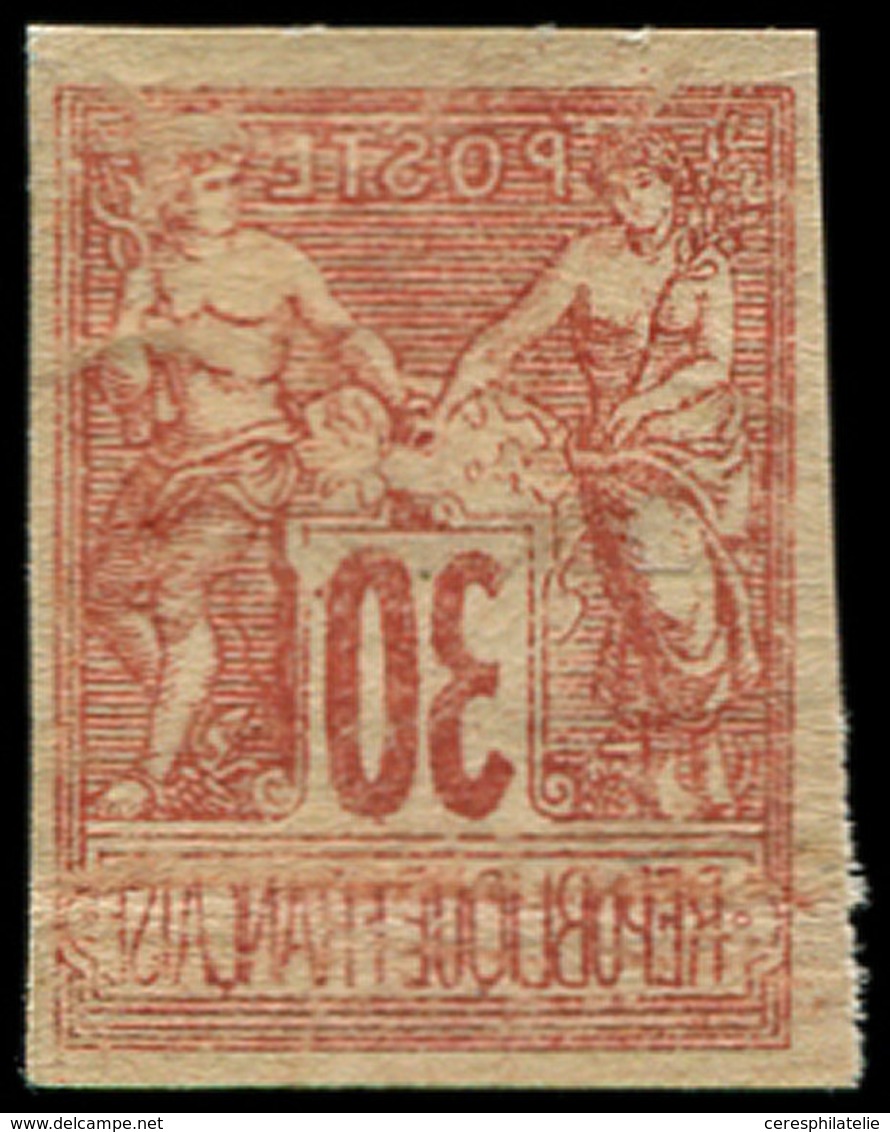 * ESSAIS -  Type Sage, Essai Schlumberger, 30c. Rouge, Impression RENVERSEE, R Et TB - Otros & Sin Clasificación