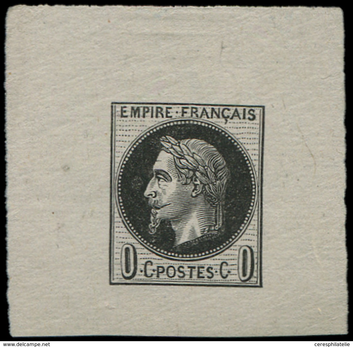 (*) ESSAIS -  Type Lauré, épreuve En Noir Valeur 0c., Projet Renard, TB - Other & Unclassified