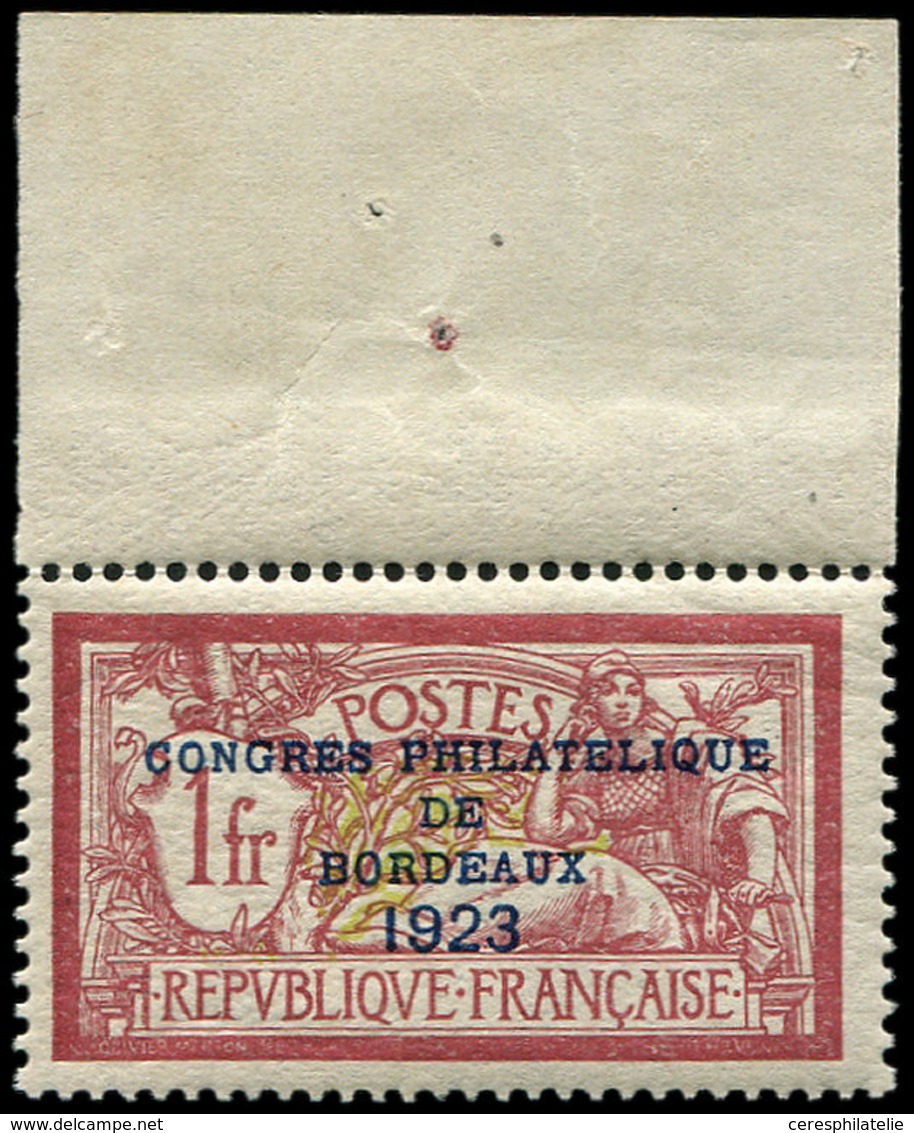 ** EMISSIONS DU XXème SIECLE - 182   Congrès De Bordeaux, 1f. Lie De Vin, Bdf, TB - Unused Stamps