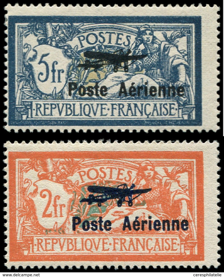 ** POSTE AERIENNE - 1/2 2f. Et 5f, Salon De Marseille, Centrage Courant, TB - 1927-1959 Mint/hinged