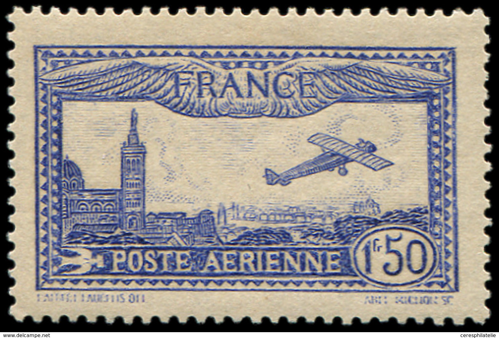 * POSTE AERIENNE - 6b  Vue De Marseille, 1f.50 Outremer VIF, TB. M - 1927-1959 Neufs