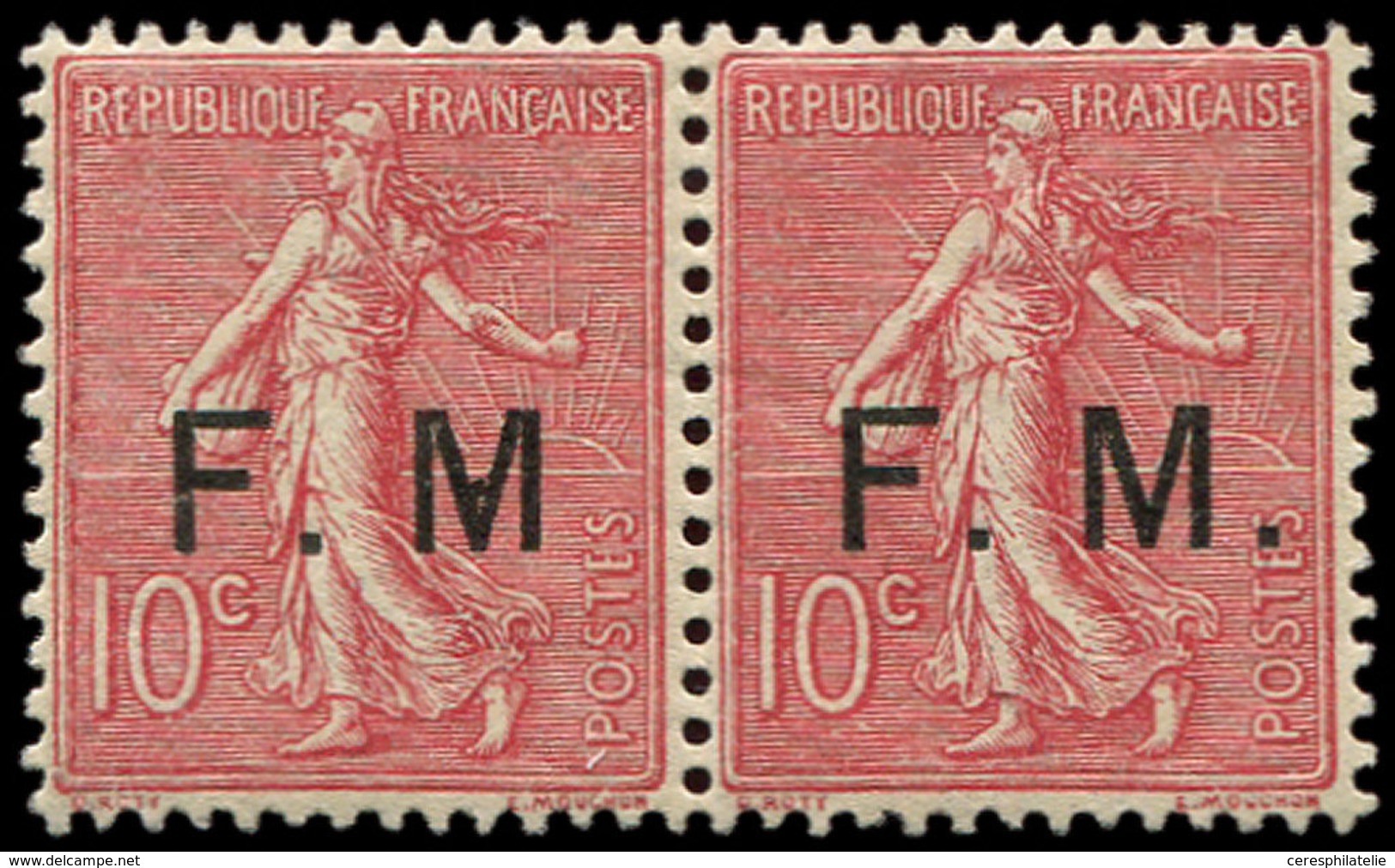 * FRANCHISE MILITAIRE - 4a   10c. Rose, SANS POINT Après M Inf. Ch. Tenant à Normal **, TB - Timbres De Franchise Militaire