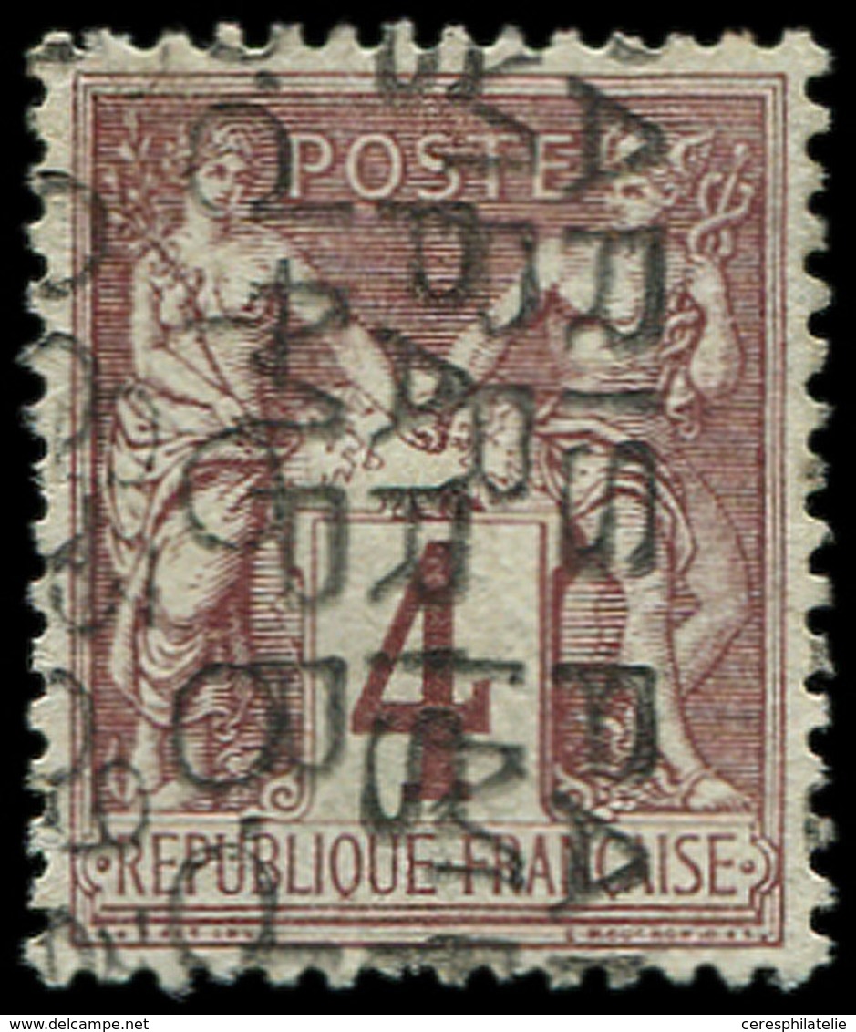 (*) PREOBLITERES - 14  Sage,  4c. Lilas-brun, DOUBLE Surcharge, RR, TTB. C - 1893-1947