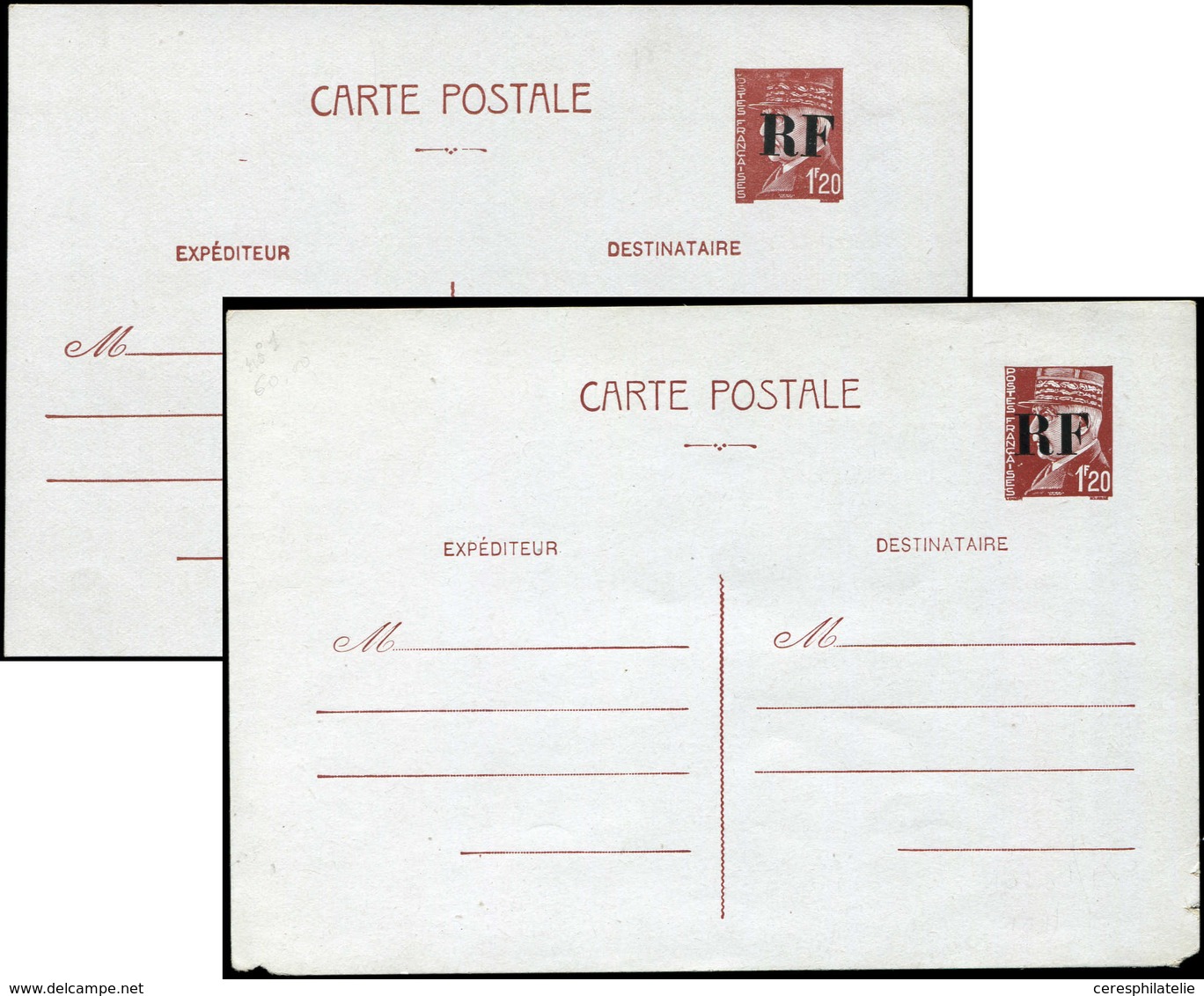 Let TIMBRES DE LIBERATION - ORLEANS 1/2 : CP Entier 1f20 Brun-rouge, Encre Mate Et Brillante, TB - Liberation