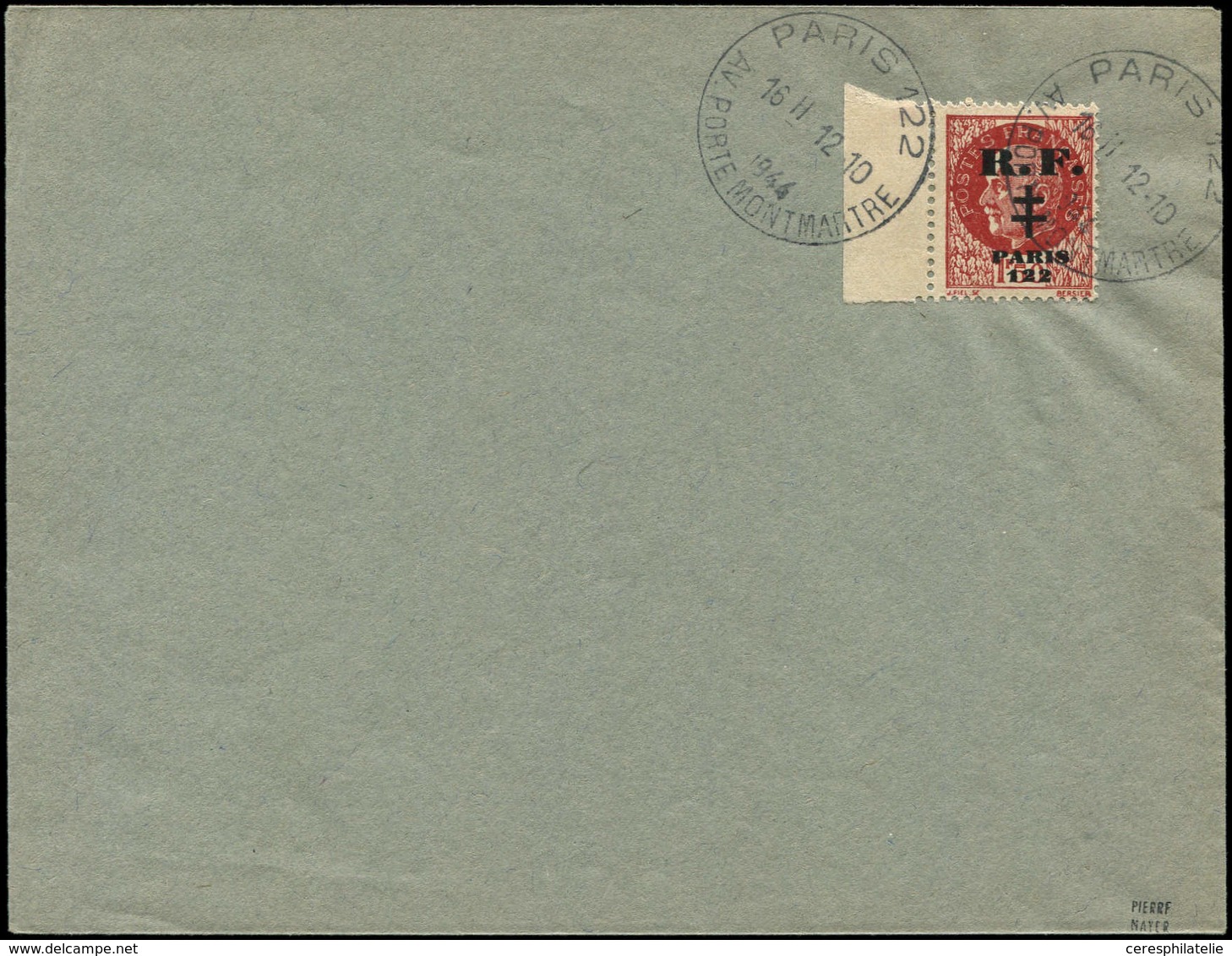 Let TIMBRES DE LIBERATION - PARIS 122 26 : 1f50 Brun-rouge, Bdf, Obl. 12/10/44 Sur Env., TB - Libération