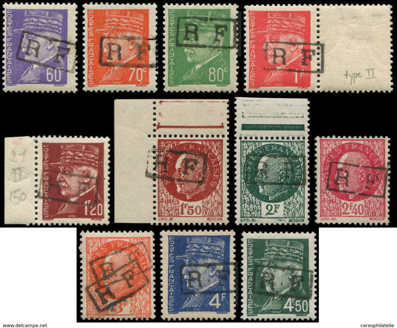 ** TIMBRES DE LIBERATION - POITIERS 2/12 : Surcharge T II, N°3/4 Et 11/12 *, N°9 (*), N°10 DOUBLE Surcharge, TB - Libération