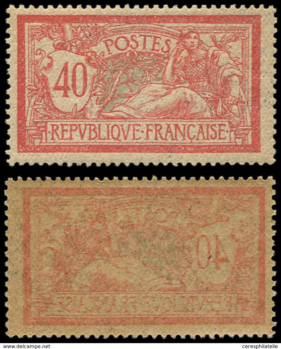** VARIETES - 119   Merson, 40c. Rouge Et Bleu, RECTO-VERSO, Papier GC, TB - Used Stamps