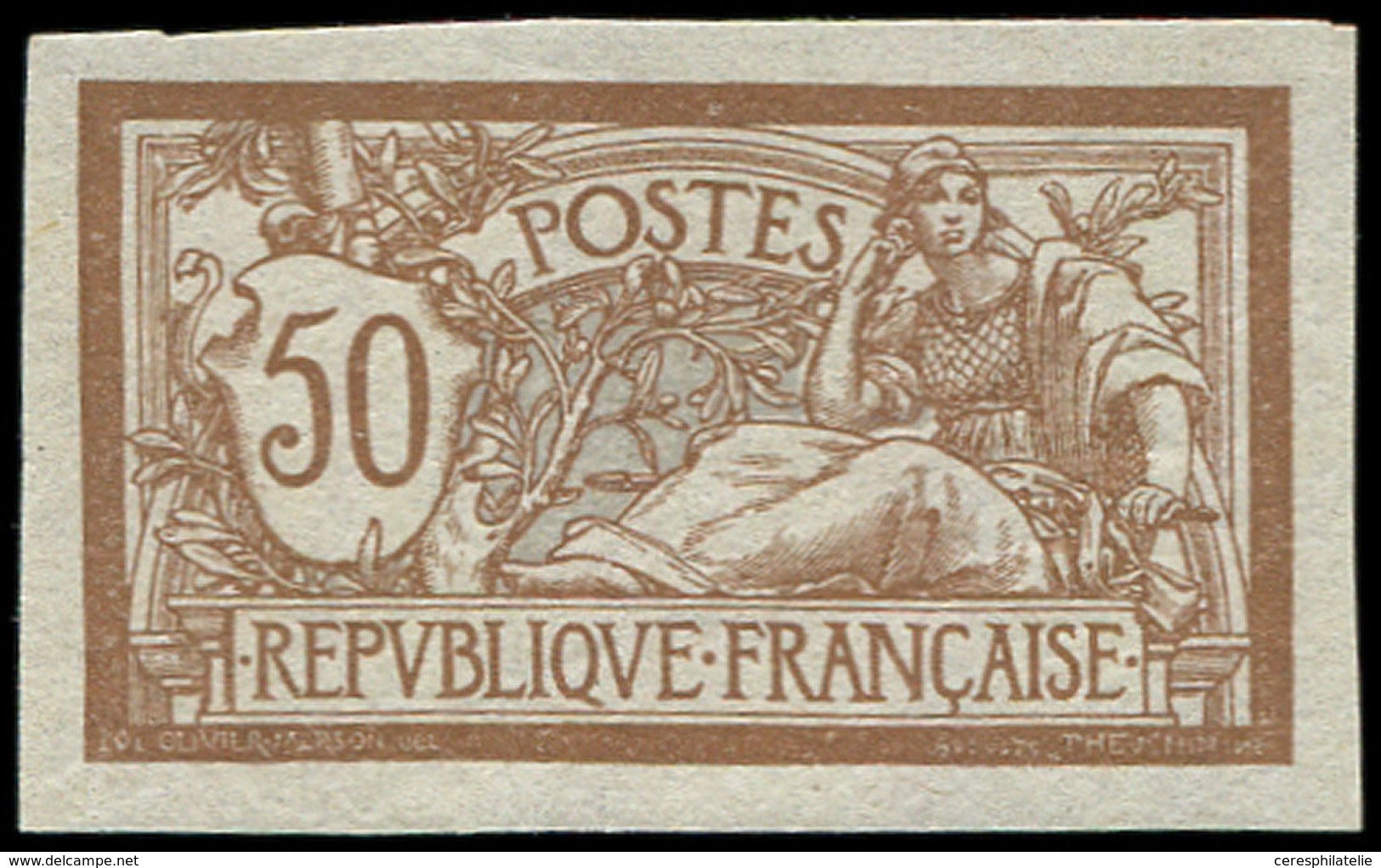 ** VARIETES - 120a  Merson, 50c. Brun Et Gris, NON DENTELE, TB - Usados